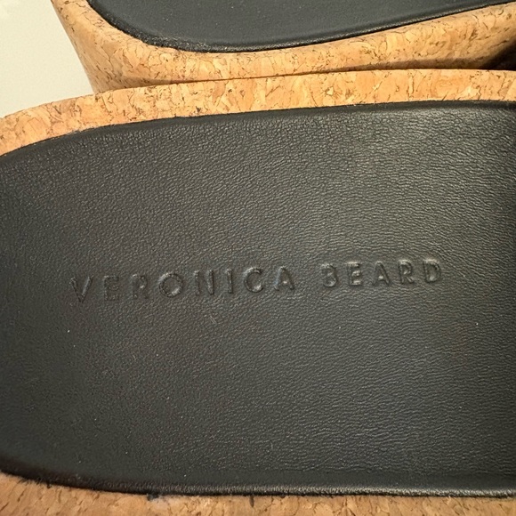 Veronica Beard Dresdyn Suede Cork Platform Slide Sandals in Black, Size 11 - Picture 9 of 11